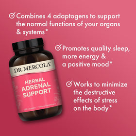 Dr. Mercola Complément Alimentaire Système Surrénalien 180 capsules avec ingrédients