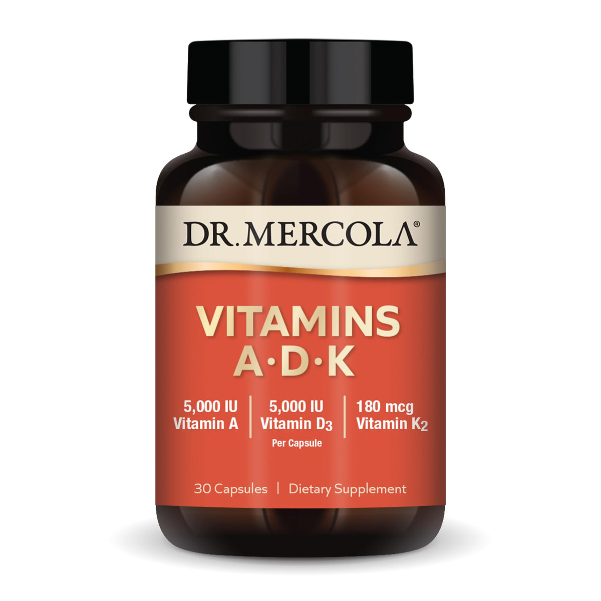 Dr. Mercola Compléments Alimentaires ADK 30 Capsules vue de face