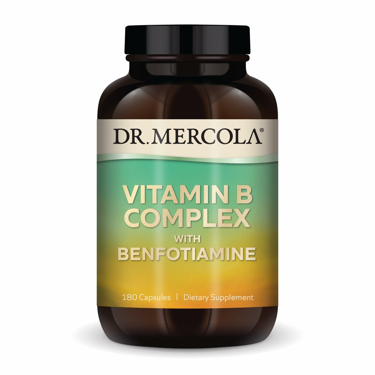 Dr. Mercola Complexe de Vitamines B 180 capsules vue de face