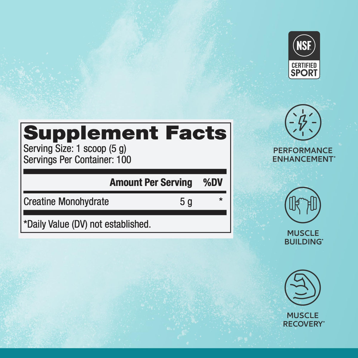 Dr. Mercola Creatine Monohydrate 640g en poudre dans un verre