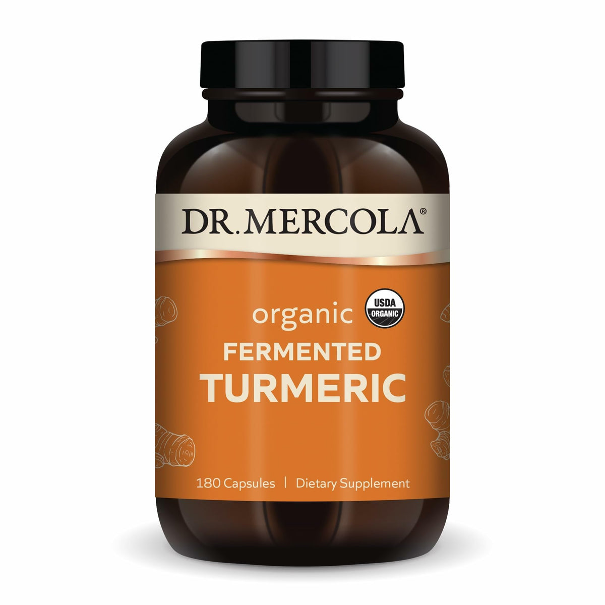 Dr. Mercola Curcuma Fermenté 370 mg 180 Capsules vue avant