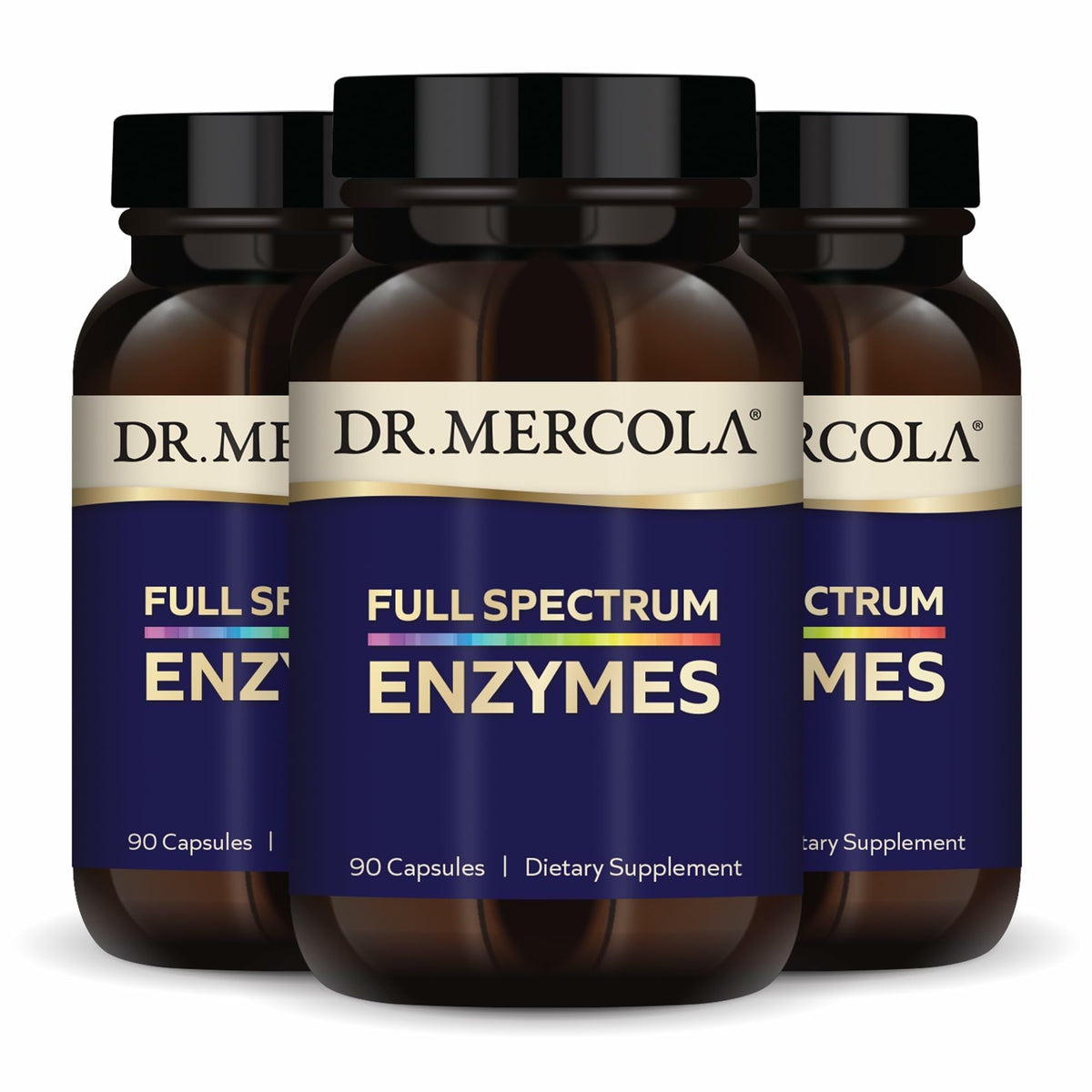 Dr. Mercola Enzymes Spectre Complet 90 Capsules - vue avant