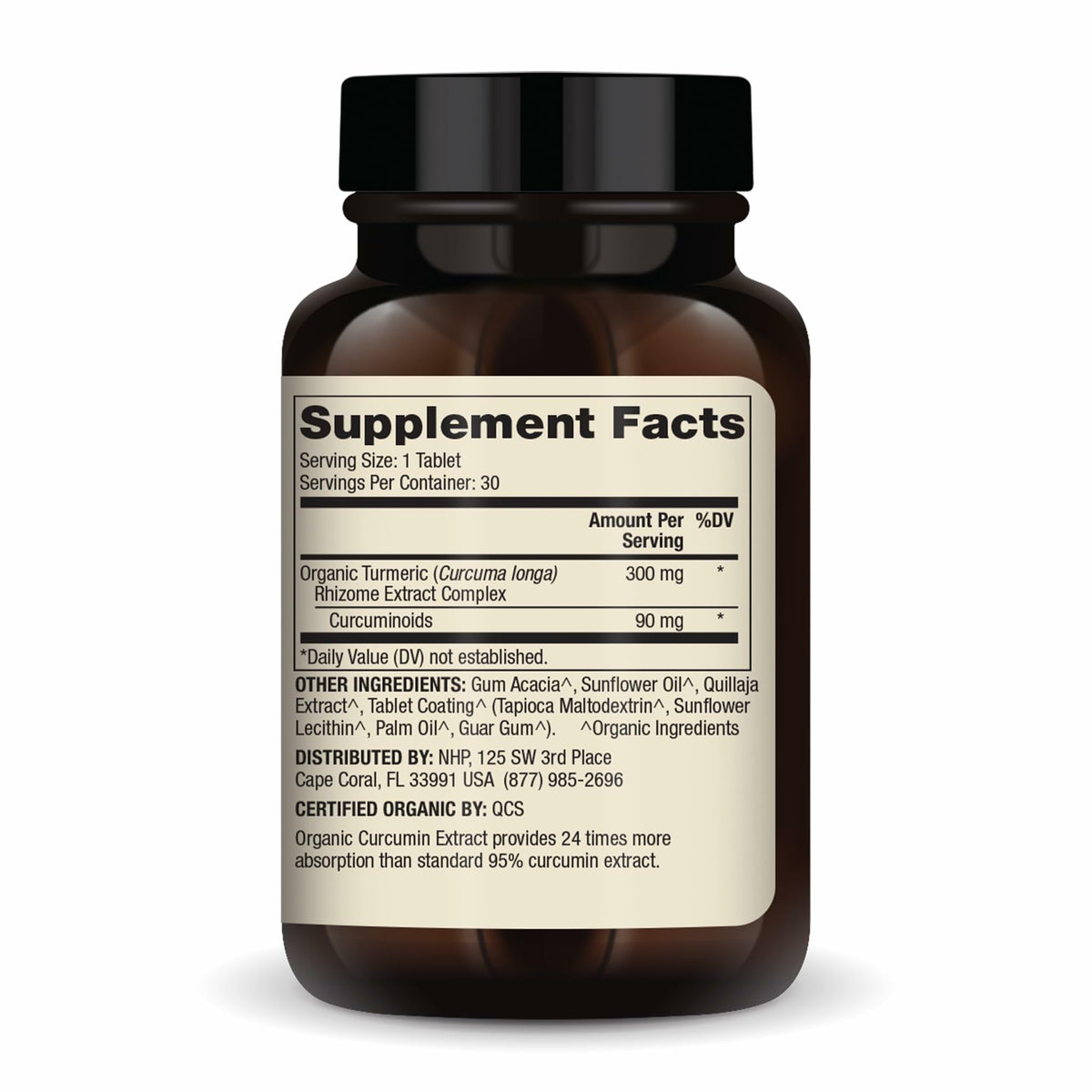Dr. Mercola Extrait de Curcuma Biologique, comprimés dans le flacon