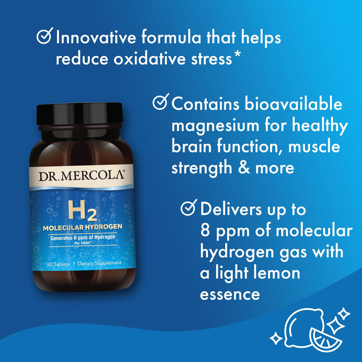Dr. Mercola H2 Hydrogène comprimés avec dosage recommandé