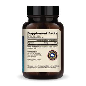 Dr. Mercola H2 Hydrogène Moléculaire 30 comprimés arrière de la boîte