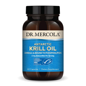 Dr. Mercola Huile de Krill Antarctique 1000 mg 60 capsules vue de face