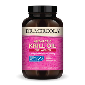 Dr. Mercola Huile de Krill pour Femmes 270 capsules vue de face
