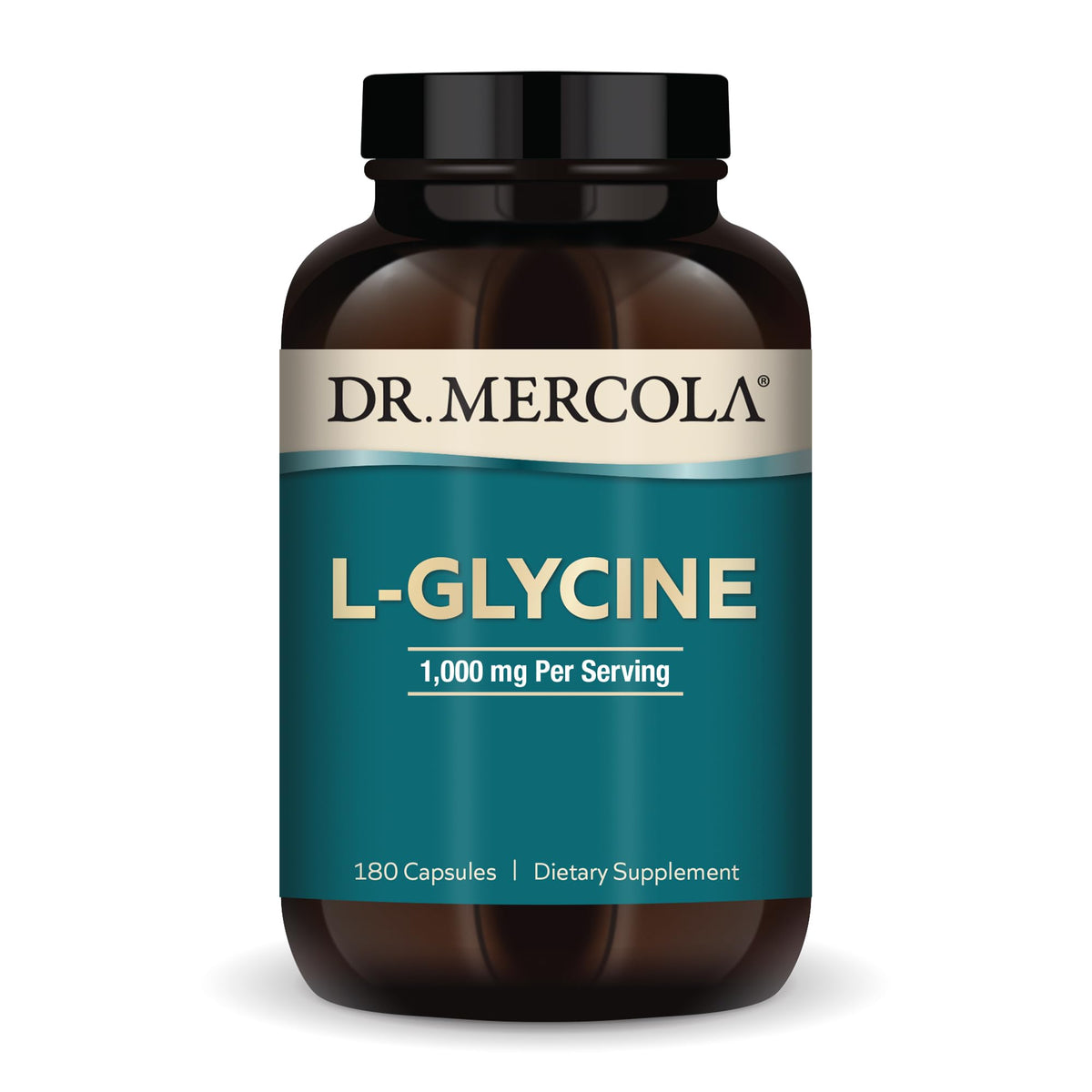 Dr. Mercola L-Glycine 180 capsules vue de face