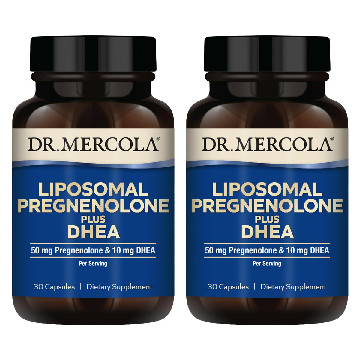 Dr. Mercola Liposomal Pregnenolone Plus DHEA 50 mg capsule front view