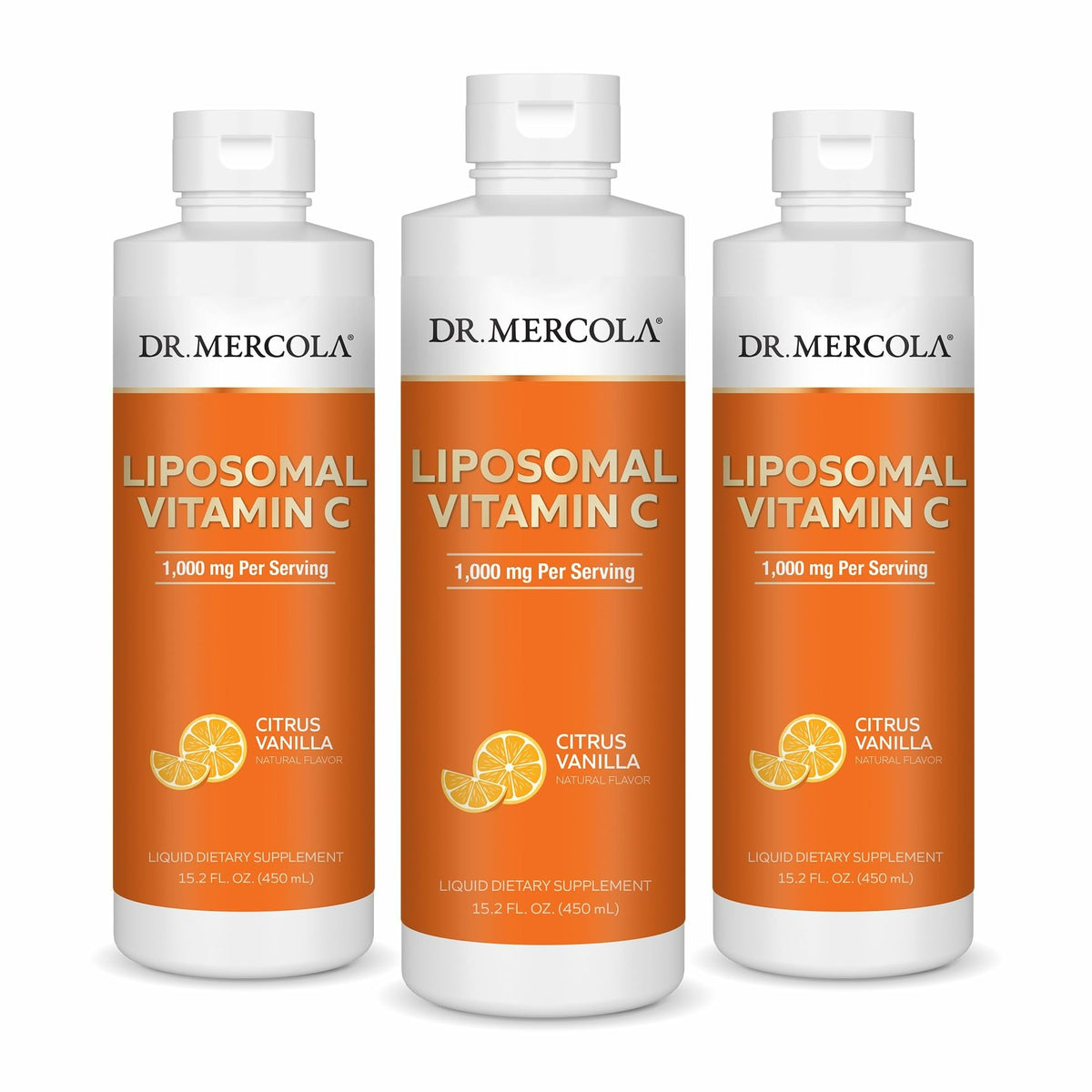 Dr. Mercola Liposomal Vitamine C 450 mL pack de 3