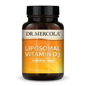 Dr. Mercola Liposomal Vitamine D3 10 000 UI 90 capsules, vue de face