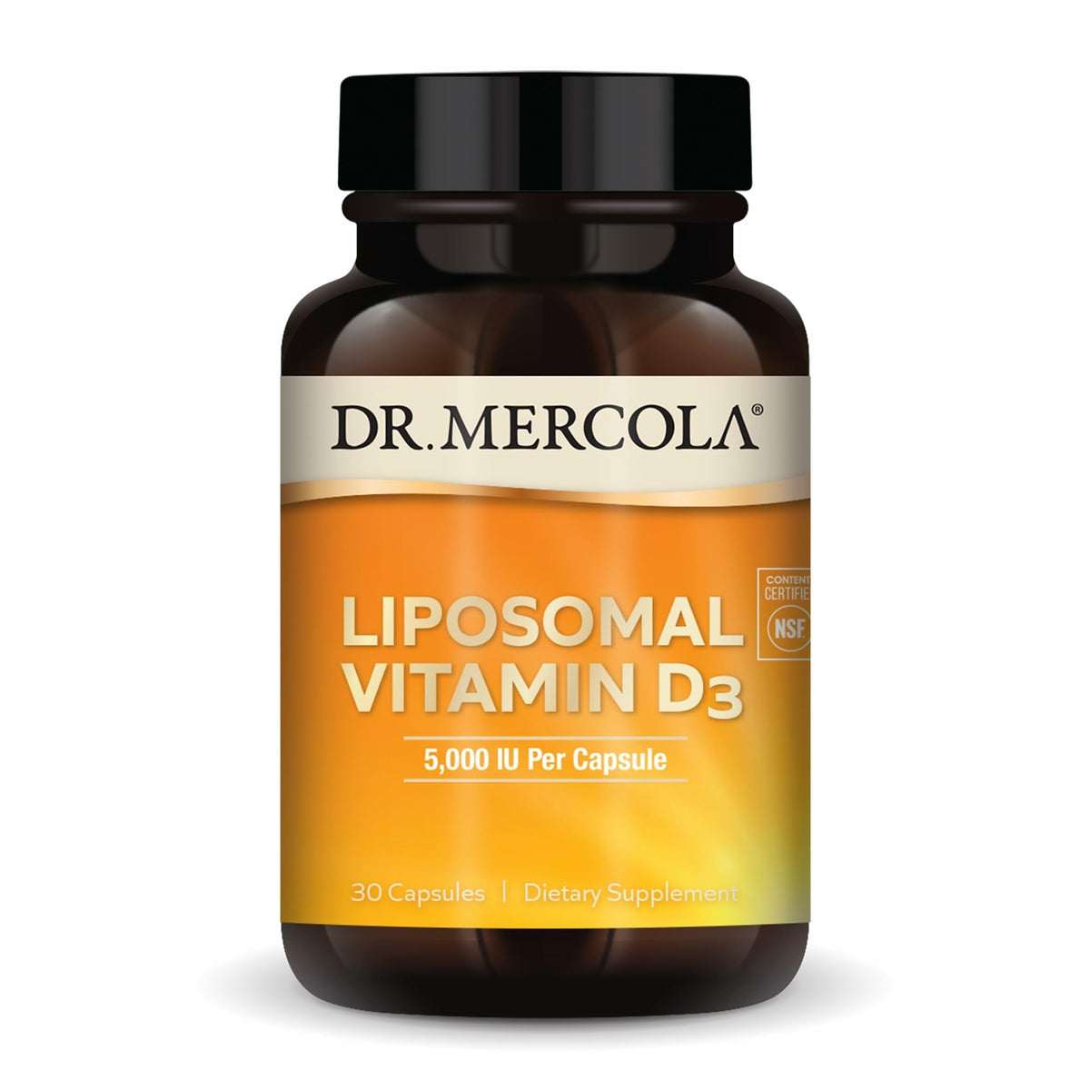 Dr. Mercola Liposomal Vitamine D3 5 000 UI 30 Capsules vue de face
