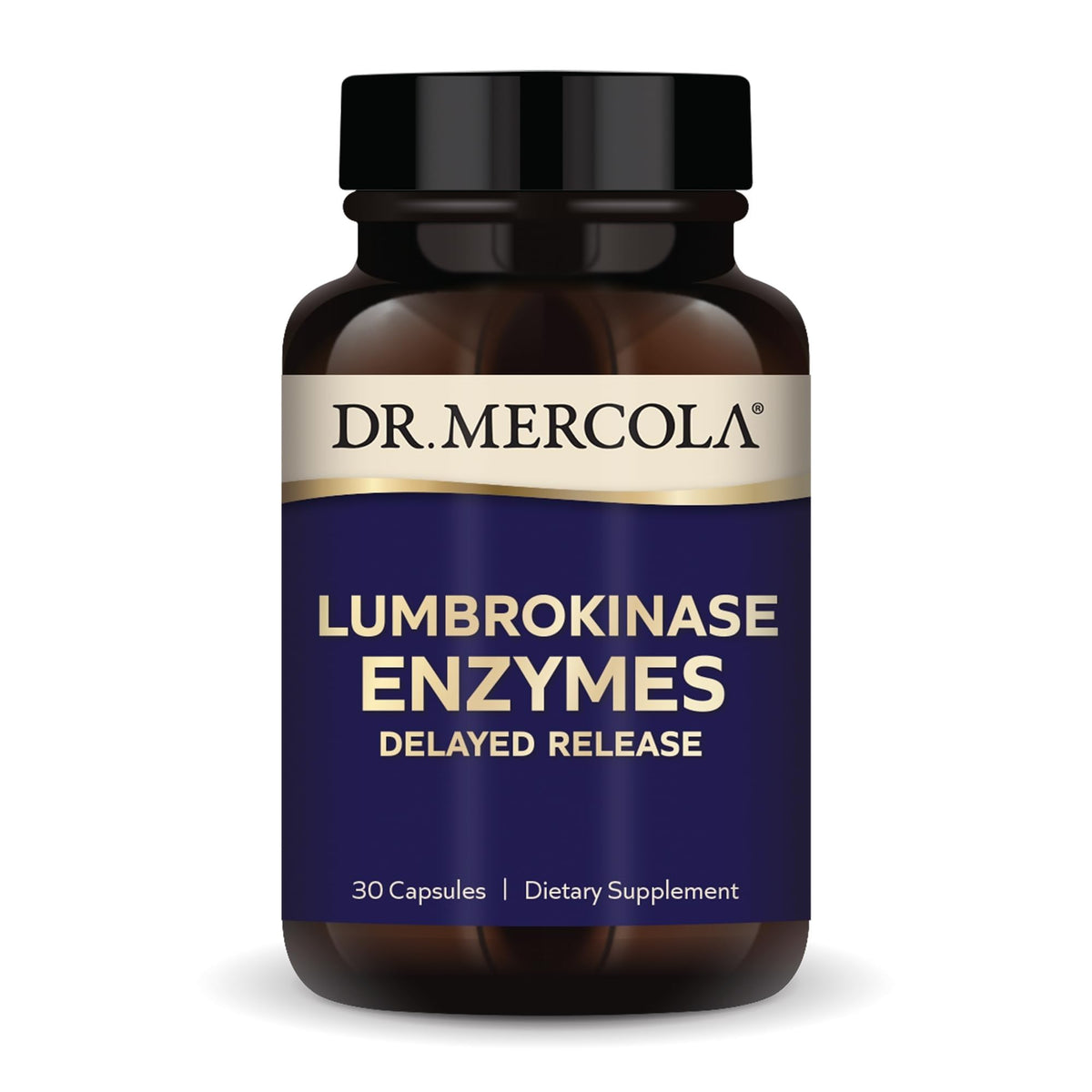 Dr. Mercola Lumbrokinase Enzymes 11 mg 30 Capsules - Vue de face