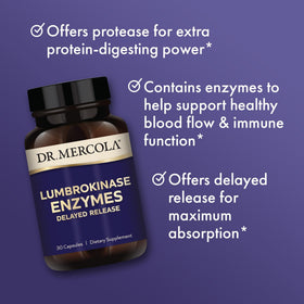 Dr. Mercola Lumbrokinase Enzymes - Vue latérale de la boîte