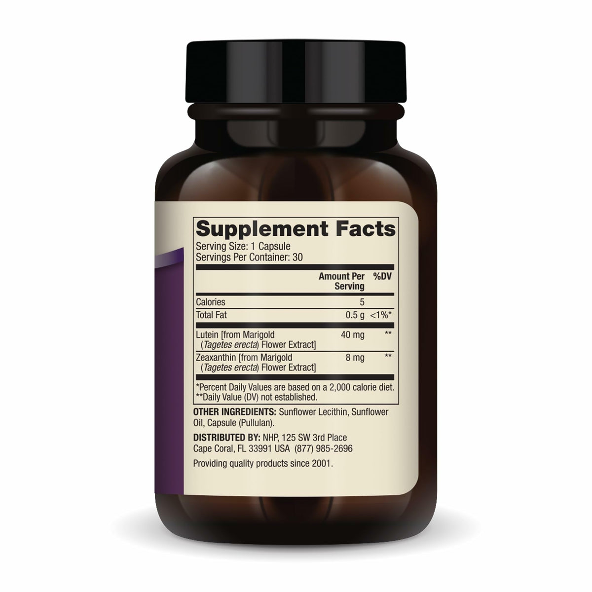 Dr. Mercola Luteine avec Zéaxanthine 30 capsules arrière