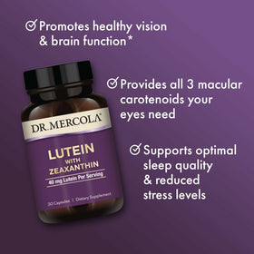 Dr. Mercola Luteine avec Zéaxanthine 30 capsules ouvertes avec contenu