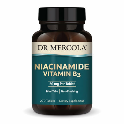 Dr. Mercola Niacinamide Vitamine B3 50 mg 270 comprimés vue de face