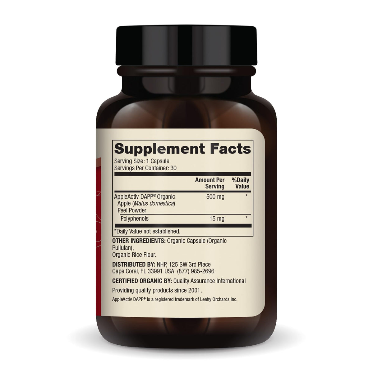 Dr. Mercola Pomme Bio Avancé 30 Capsules - vue arrière