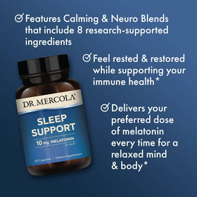 Dr. Mercola Sommeil 10 mg Melatonine capsules ouvertes