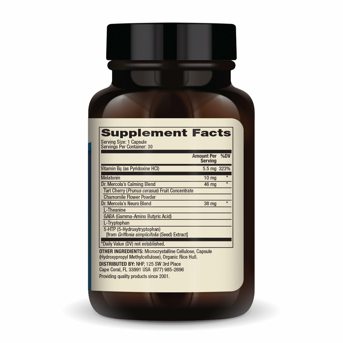 Dr. Mercola Sommeil 10 mg Melatonine emballage