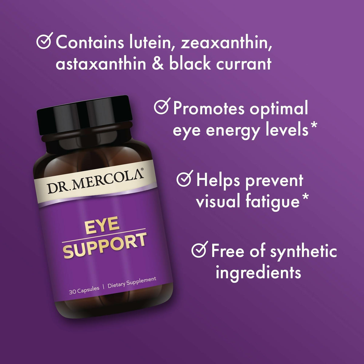 Dr. Mercola Soutien Oculaire, capsules ouvertes montrant leur taille