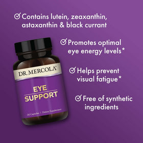 Dr. Mercola Soutien Oculaire, capsules ouvertes montrant leur taille