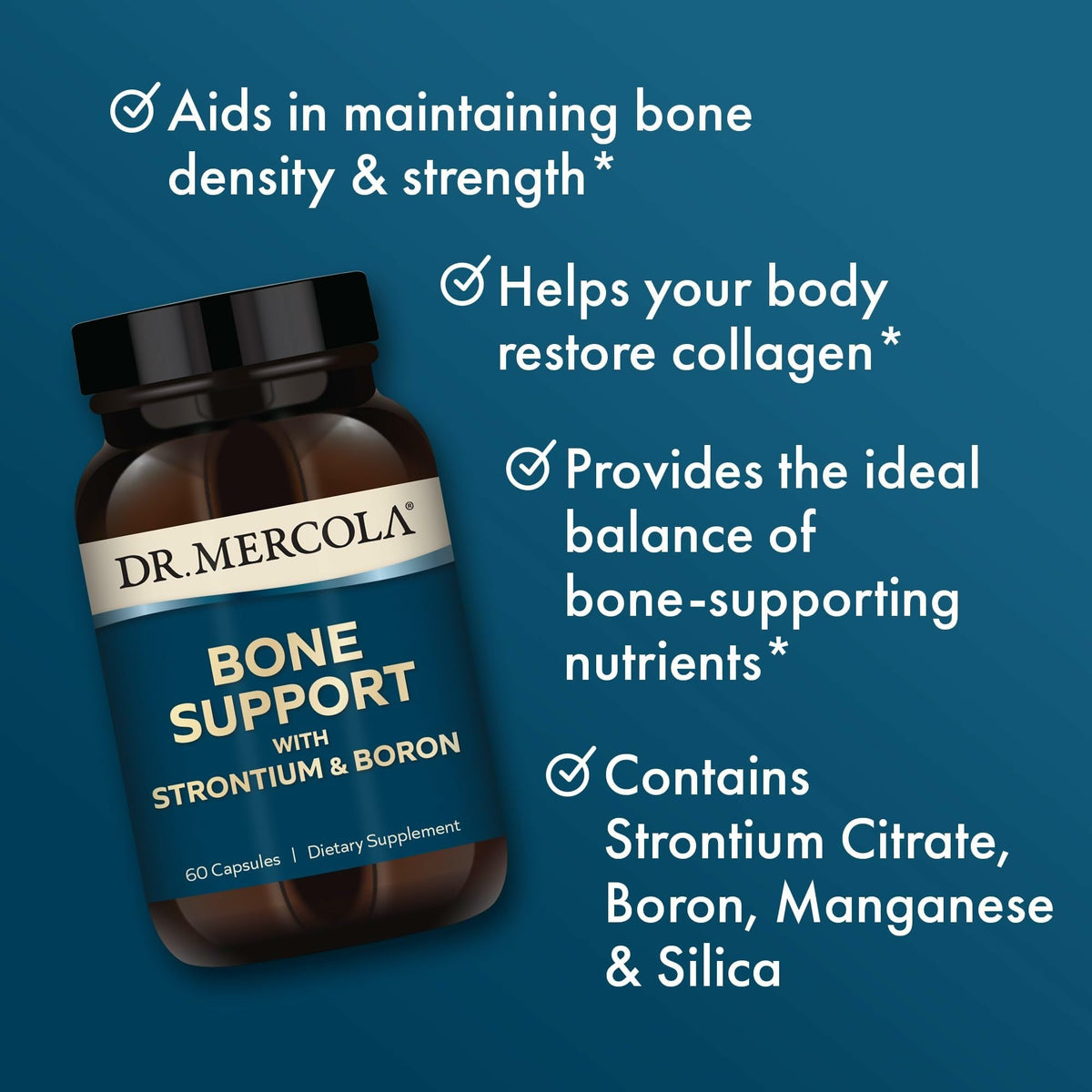 Dr. Mercola Soutien Osseux 60 capsules avec des ingrédients clés