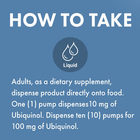 Dr. Mercola Ubiquinol Liquid Pump 100 mg vue de près du flacon
