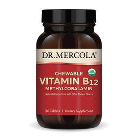 Dr. Mercola Vitamine B12 Methylcobalamine 30 comprimés packaging