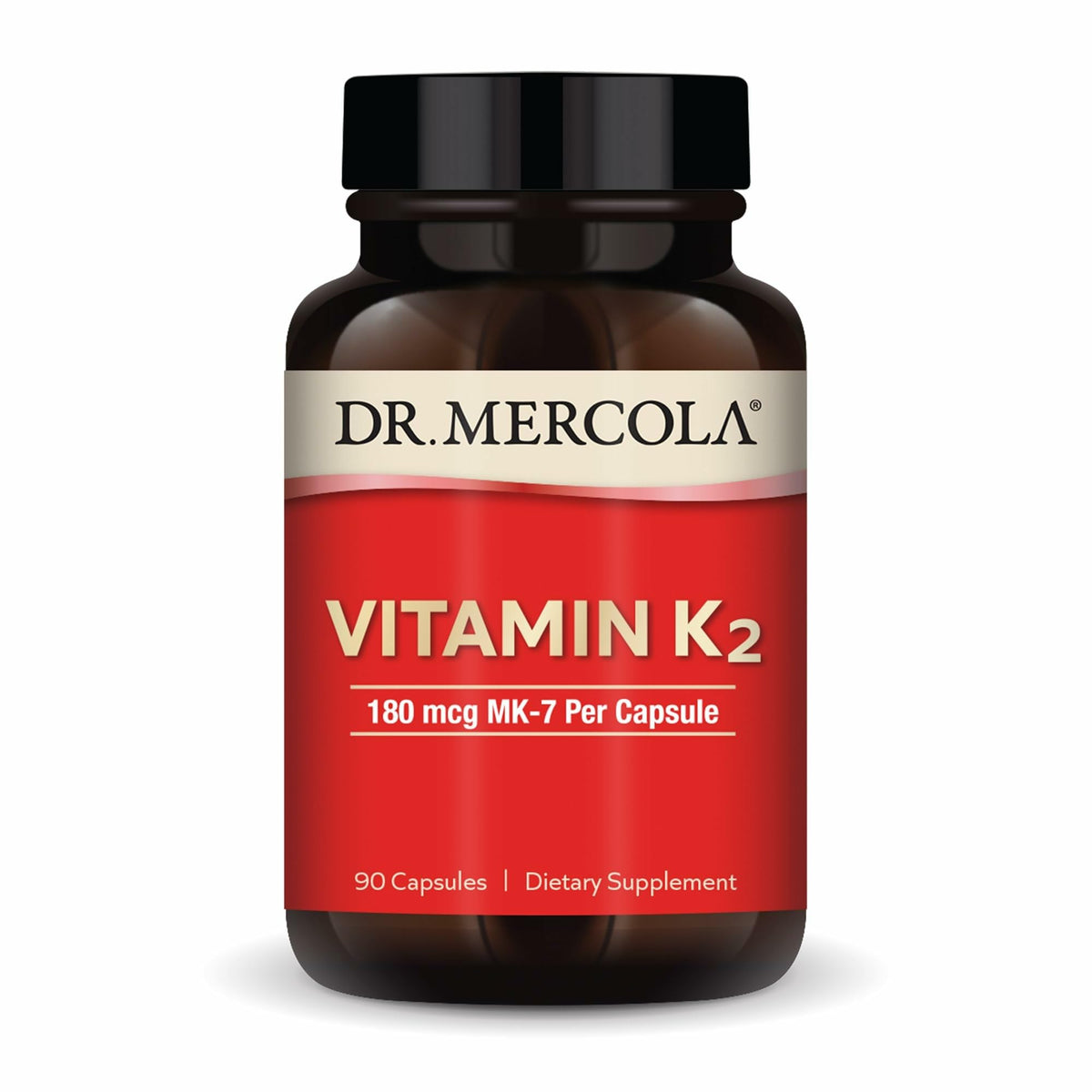 Dr. Mercola Vitamine K2 180 mcg MK-7 Capsules, vue avant