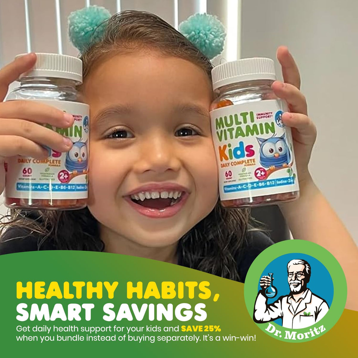 DR. MORITZ Gummies Omega 3 et Multivitamines, vue d'ensemble