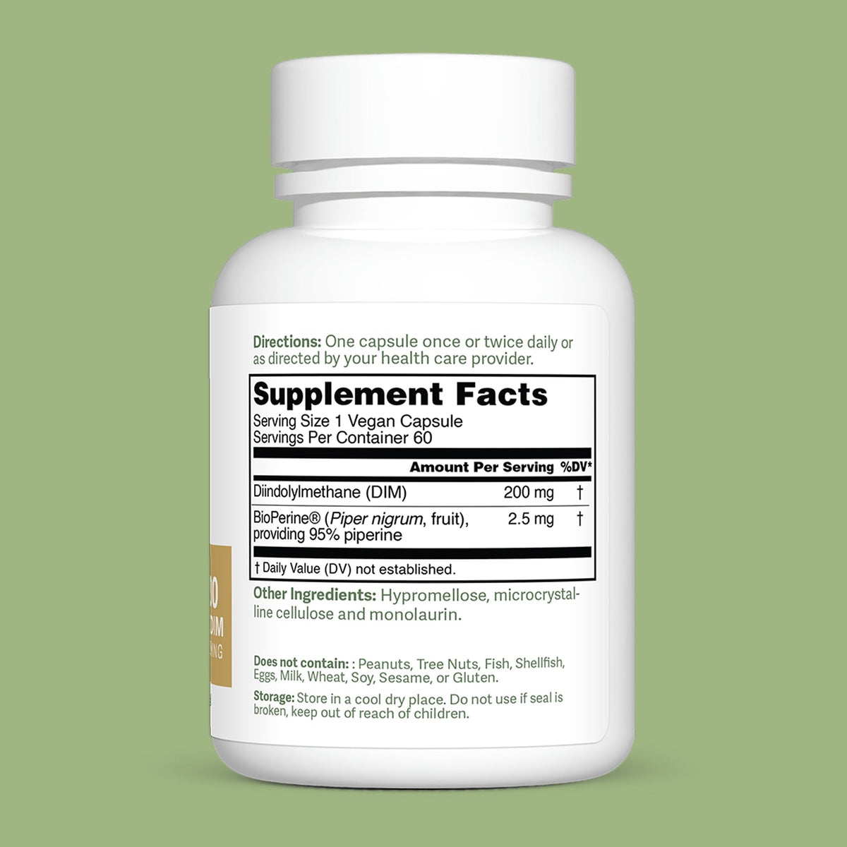 Dr. Murray DIM 200 mg BioPerine, étiquette du produit