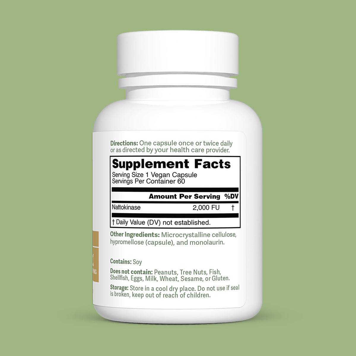 Dr. Murray Nattokinase 2000 FU ouvert avec capsules visibles