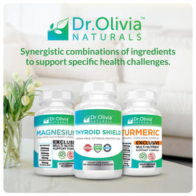 Dr. Olivia Naturals Thyroid Shield capsules sur une table