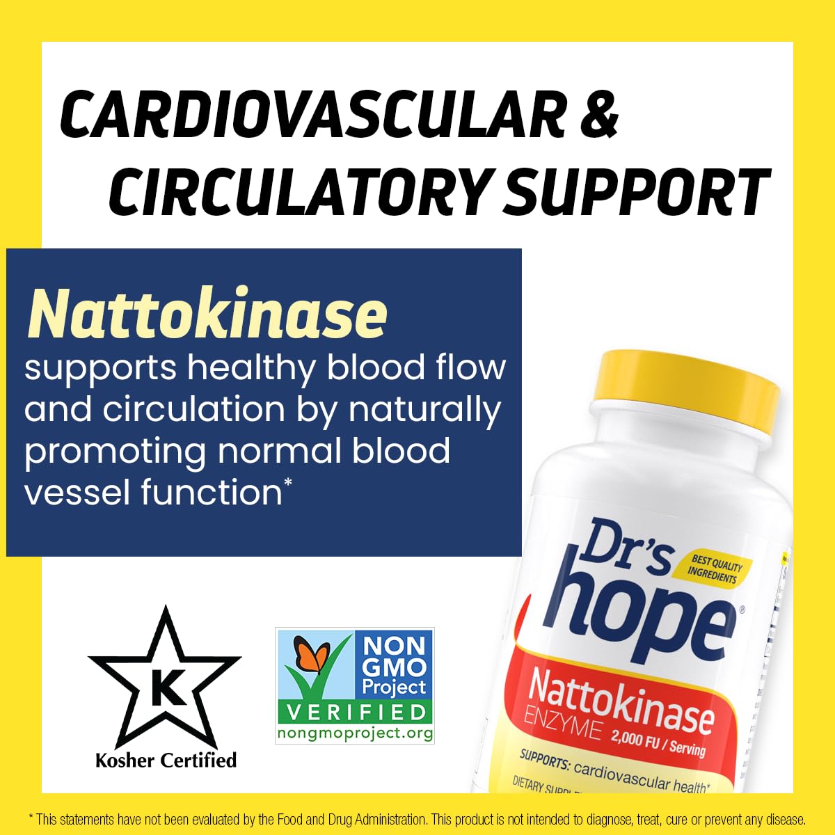 Dr’s Hope Nattokinase 2000 FU côté avec dosage