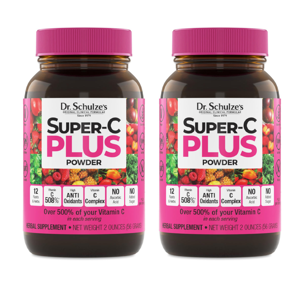 Dr. Schulze's Super-C Plus complément alimentaire en poudre, vue de face