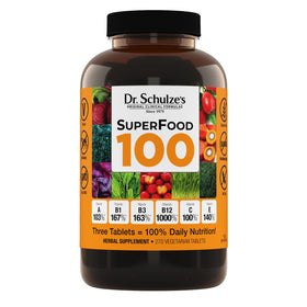 Dr. Schulze's SuperFood 100 - boîte vue de face avec étiquette