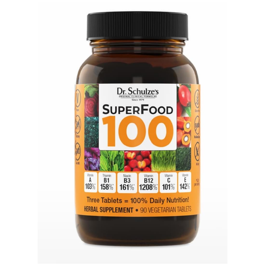 Dr. Schulze's SuperFood 100 complément alimentaire 90 capsules vue de face