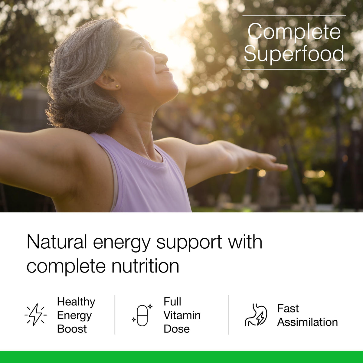 Dr. Schulze's SuperFood Plus 1352g contenu en poudre dans un verre