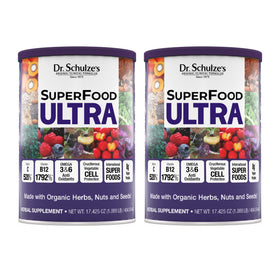 Dr. Schulze's SuperFood Ultra 17,4 oz devant avec étiquette