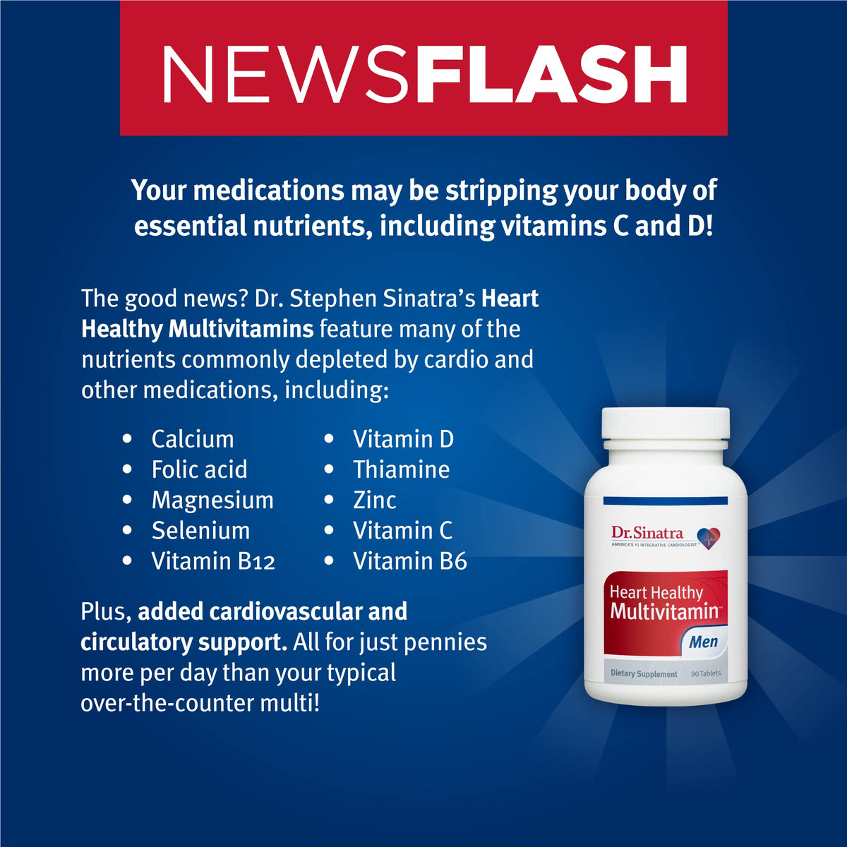 Dr. Sinatra Multivitamine Cardio pour Hommes vue de côté
