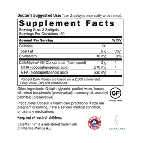 Dr. Sinatra Omega-3 CalaMarine 570mg DHA 330mg EPA arrière