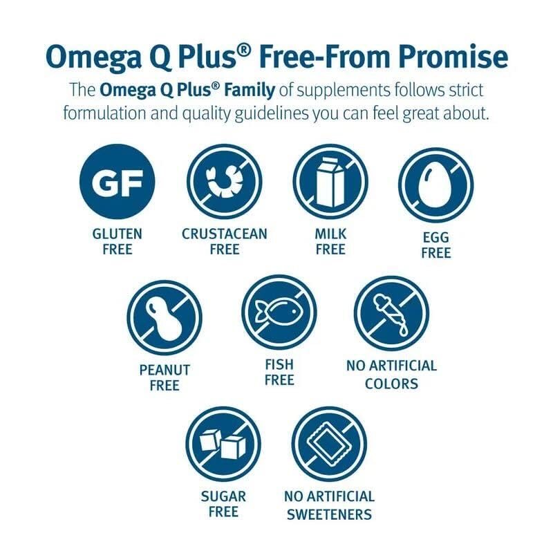 Dr. Sinatra Omega Q Plus MAX avec des ingrédients naturels en arrière-plan