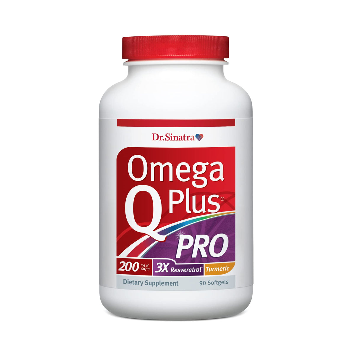 Dr. Sinatra Omega Q Plus PRO 200 mg CoQ10 bouteille vue de face