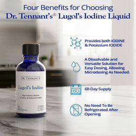 Dr. Tennant's Iode Lugol 2% Liquide arrière de la bouteille