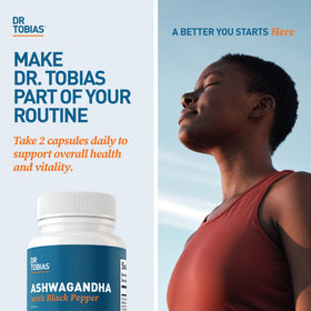 Dr. Tobias Ashwagandha avec étiquette visible