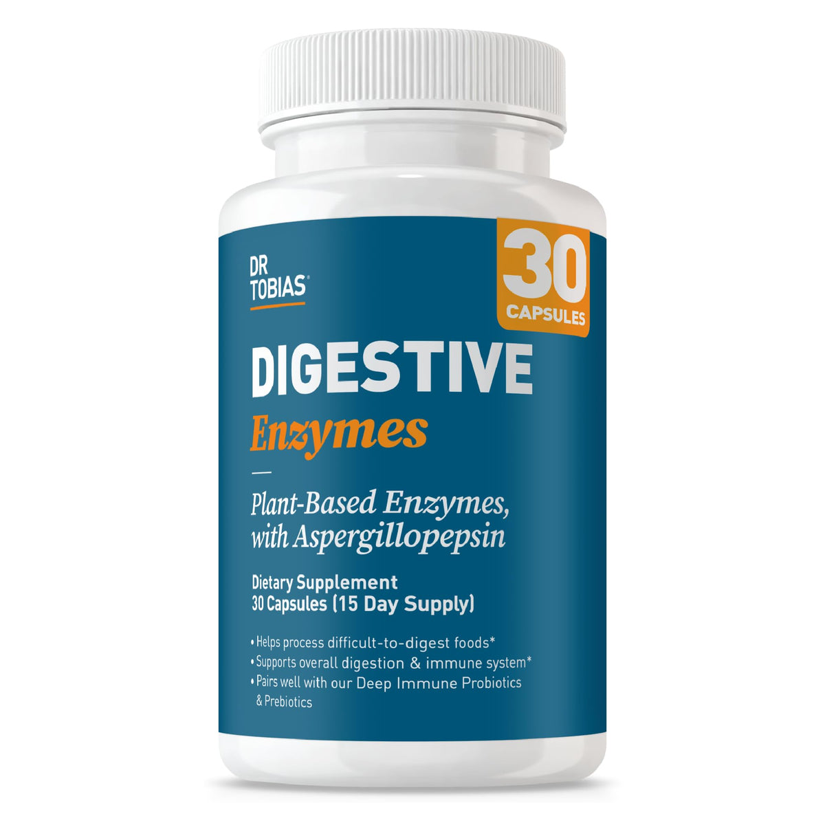 Dr. Tobias Complément Alimentaire 18 Enzymes 30 Capsules - vue de face