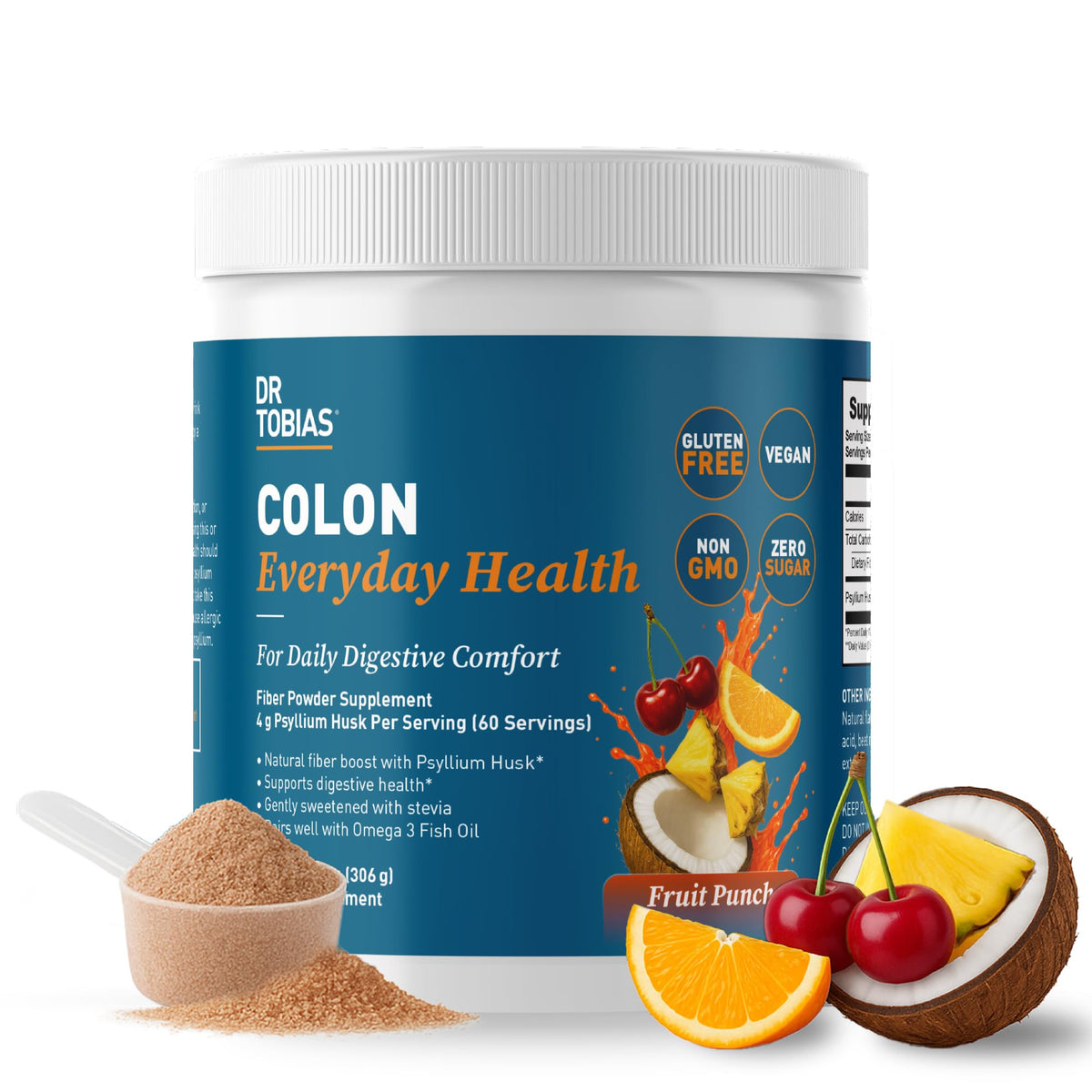 Dr. Tobias Complément Alimentaire Psyllium 372g en Poudre - Vue de l'emballage