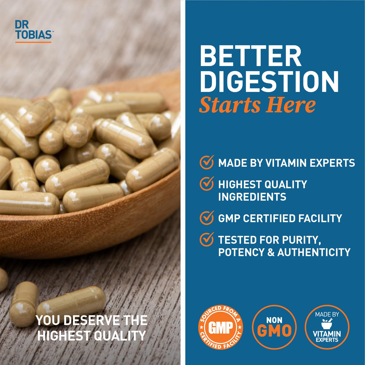 Dr. Tobias Compléments Alimentaires Enzymes capsules avec ingrédients