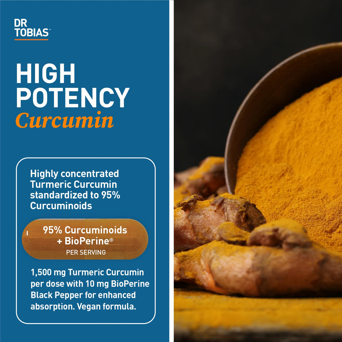 Dr. Tobias Curcuma 1500 mg - vue arrière de l'emballage